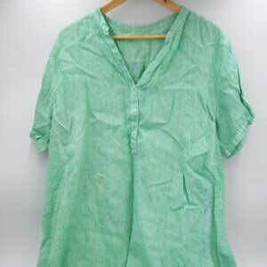 120 Percent lino Green linen shirt